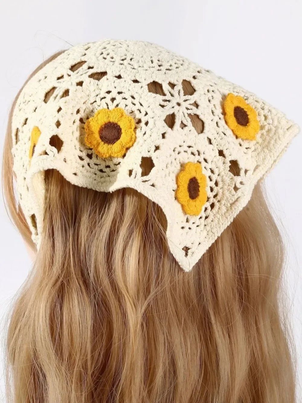 Crochet Sunflower scarf S188